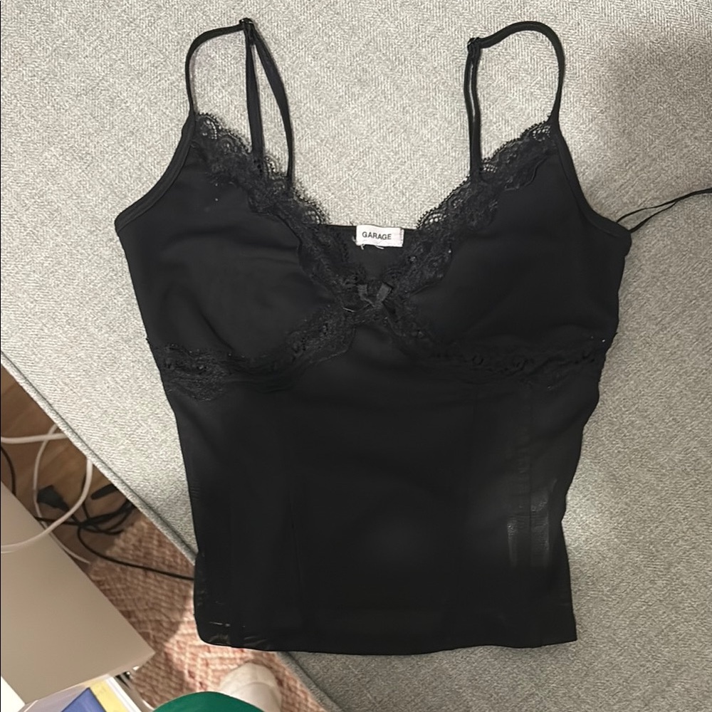 Garage Black Bustier Camisole Top
